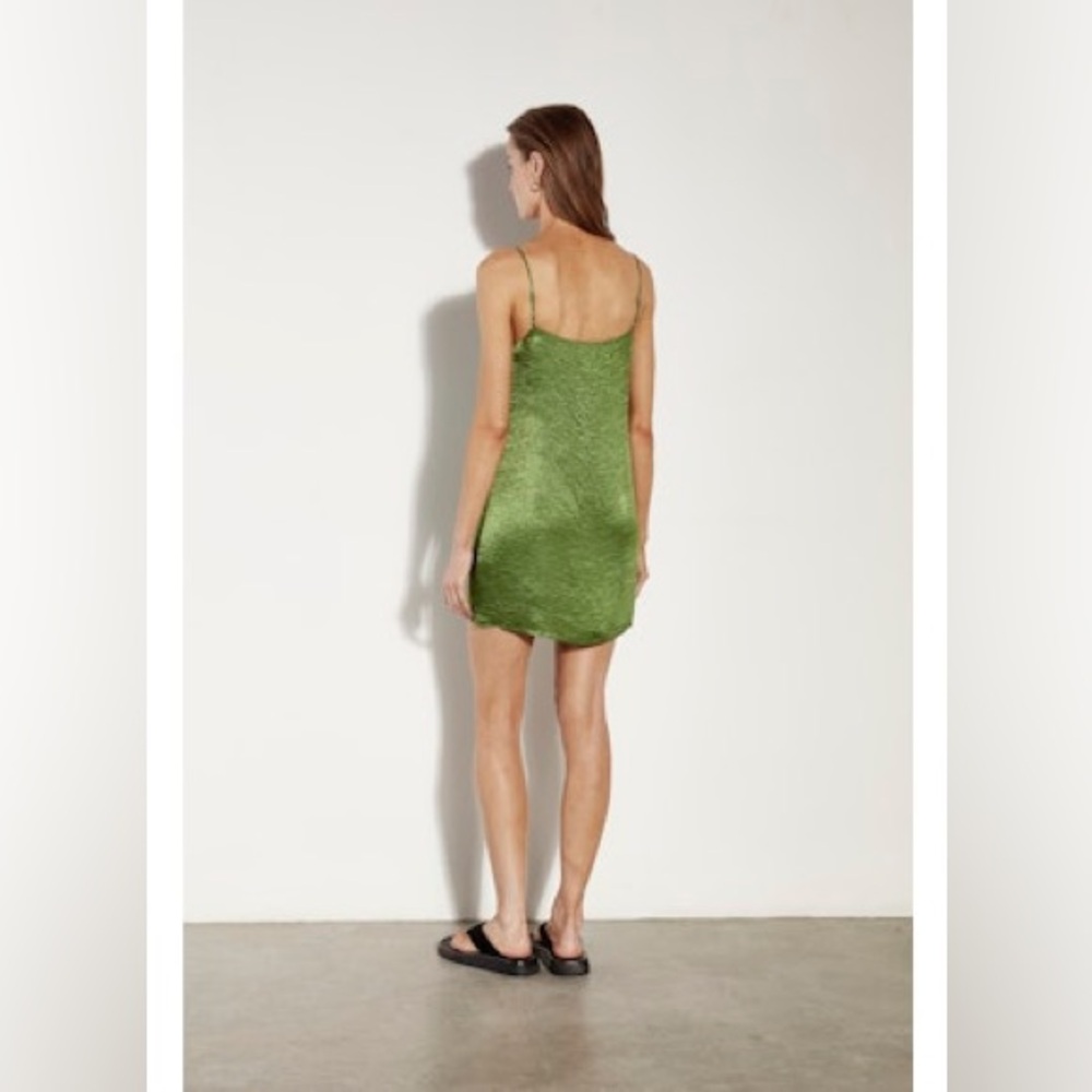 Enza Costa Textured Satin Mini in Grass Green - XS - Picture 2 of 2
